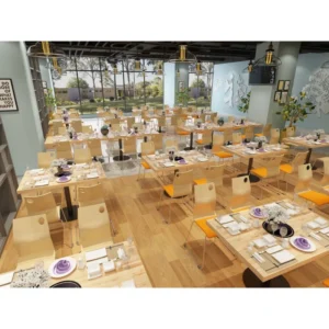 mobiliario-contract-silla amelie apilable acero inoxidable asiento laminado hpl color nogal 9